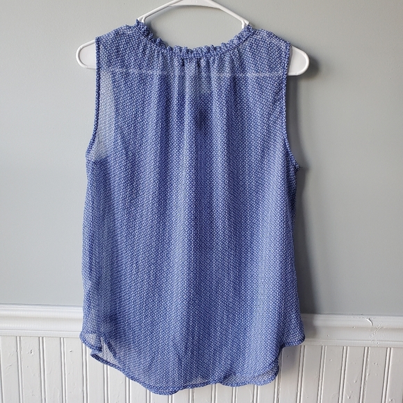 3/$15 Liz Claiborne Ruffle Neck Button up Halter Tops Women's Size Medium - Picture 6 of 15